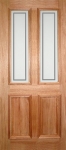 Derby Etched External Hardwood Door (62mm middle stile)